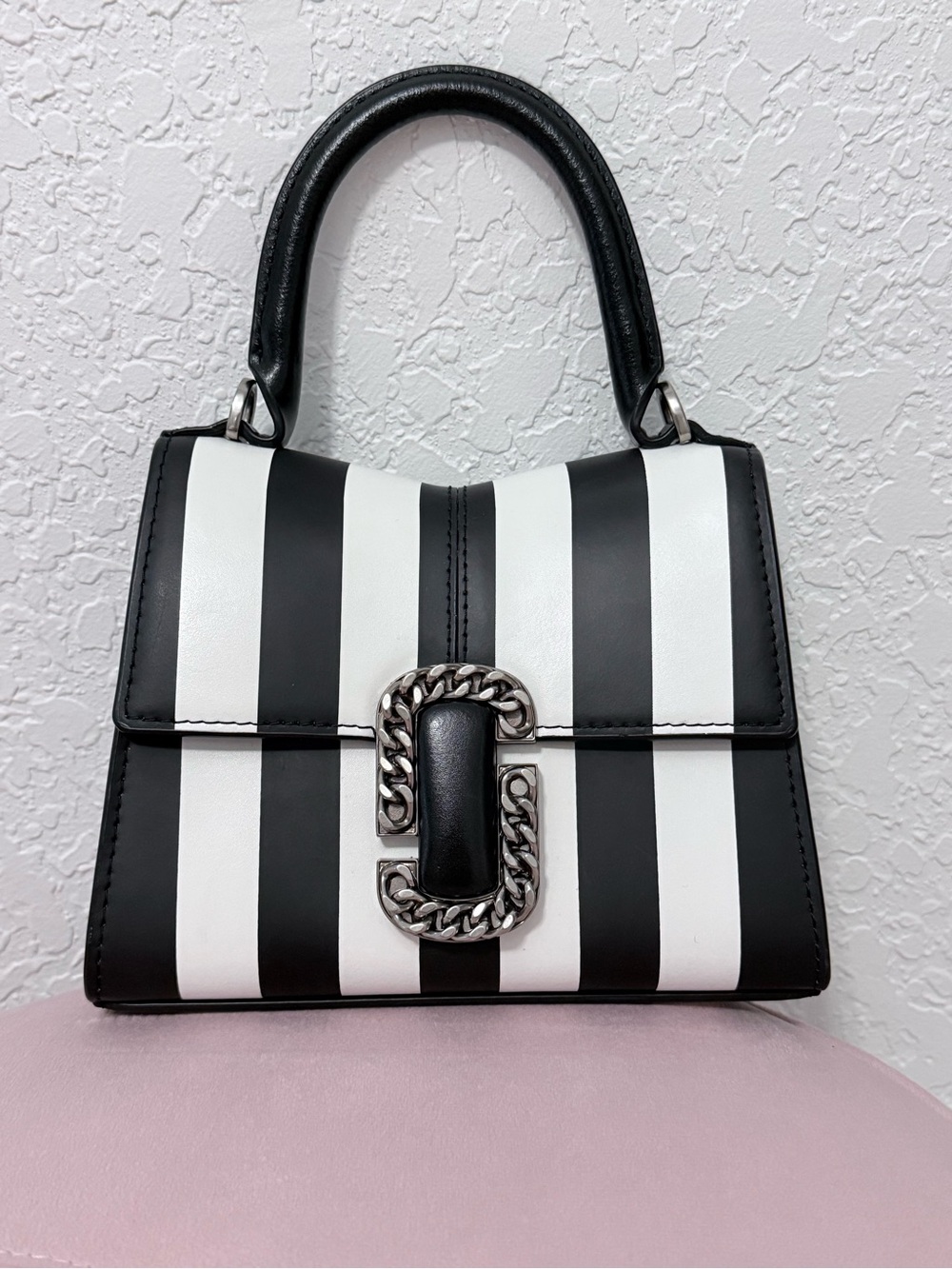 Marc Jacobs The Striped St. Marc Mini Top Handle Bag